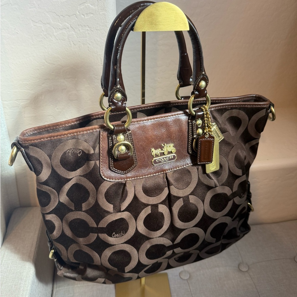 Chocolate brown coach purse